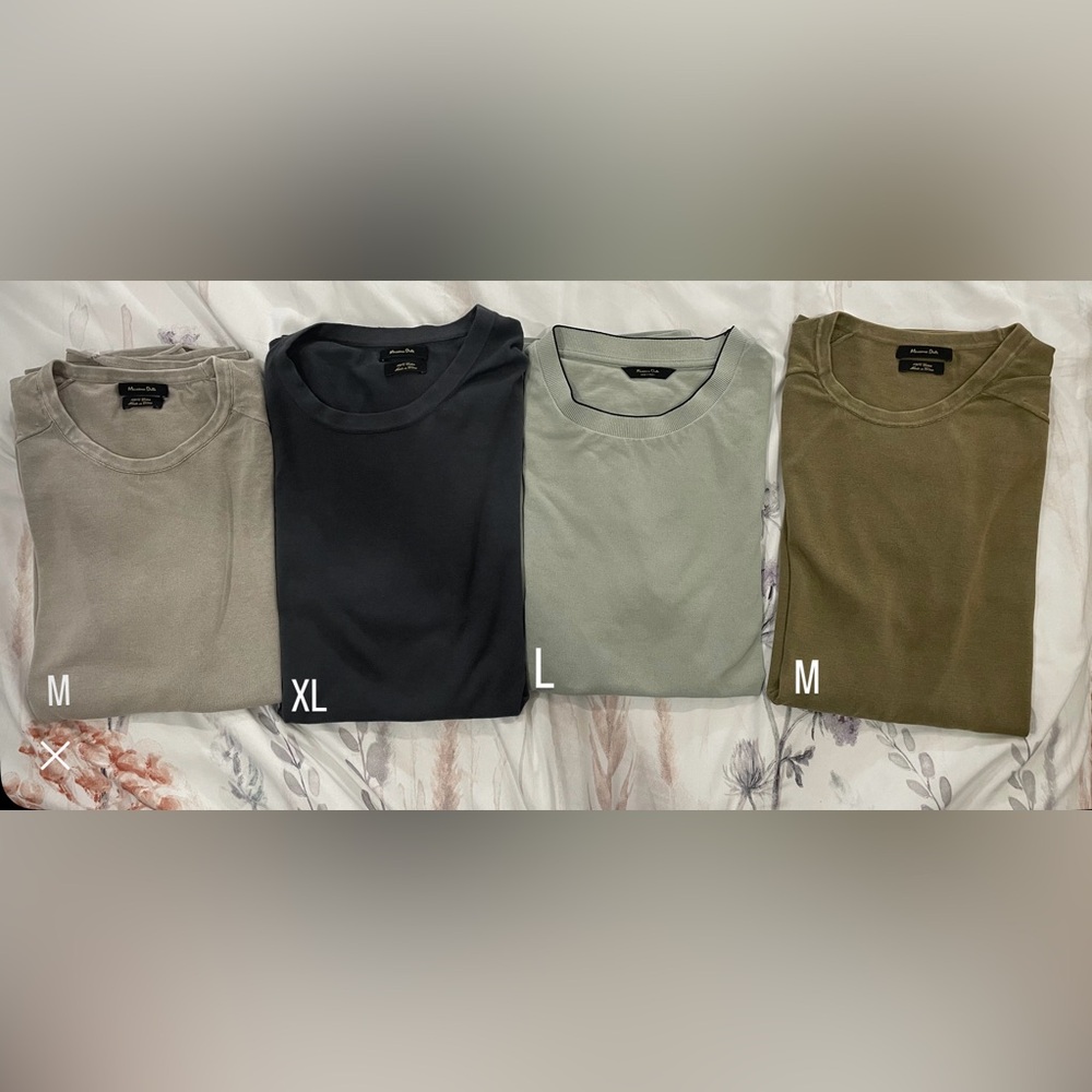 100% cotton Massimo Dutti Short Sleeve Tees 4 for 40$ sizes are in the picture